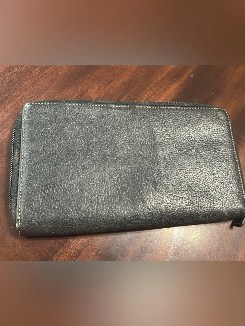 The Sak Patchwork Zip Wallet in Black and Dark Brown (bags 18)